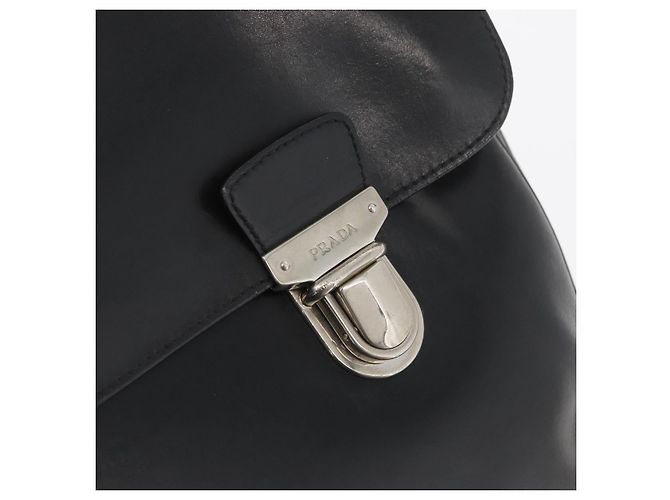 PRADA Business Bag Leather Black Silver - vista 17