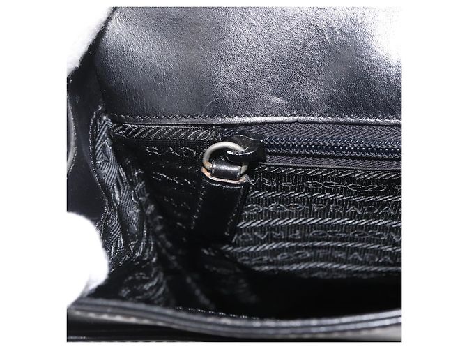 PRADA Business Bag Leather Black Silver - vista 22