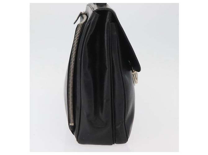 PRADA Business Bag Leather Black Silver - vista 4