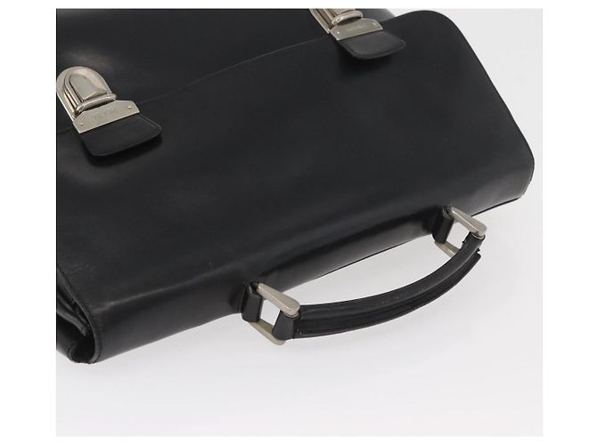 PRADA Business Bag Leather Black Silver - vista 6
