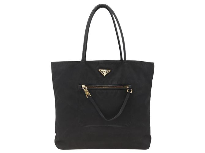 PRADA Tote Bag Nylon Black Gold - vista 13