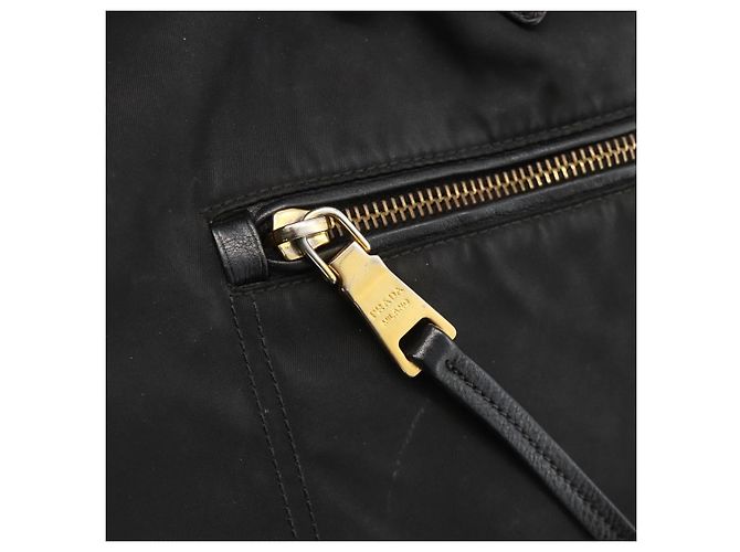 PRADA Tote Bag Nylon Black Gold - vista 17