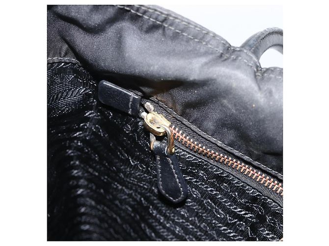 PRADA Tote Bag Nylon Black Gold - vista 21