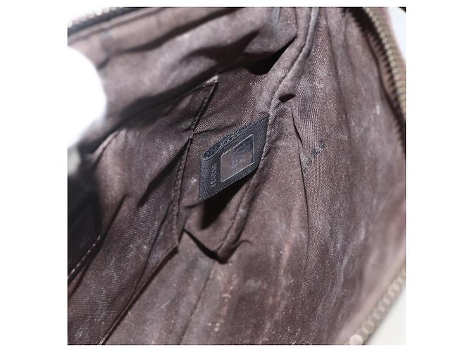 FENDI Zucchino Canvas Shoulder Bag Brown Silver - vista 19