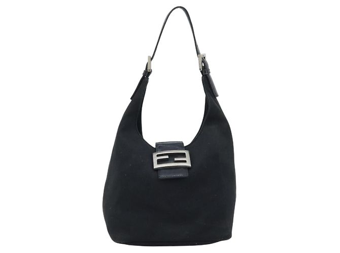 FENDI Hand Bag Nylon Black Silver - vista 13