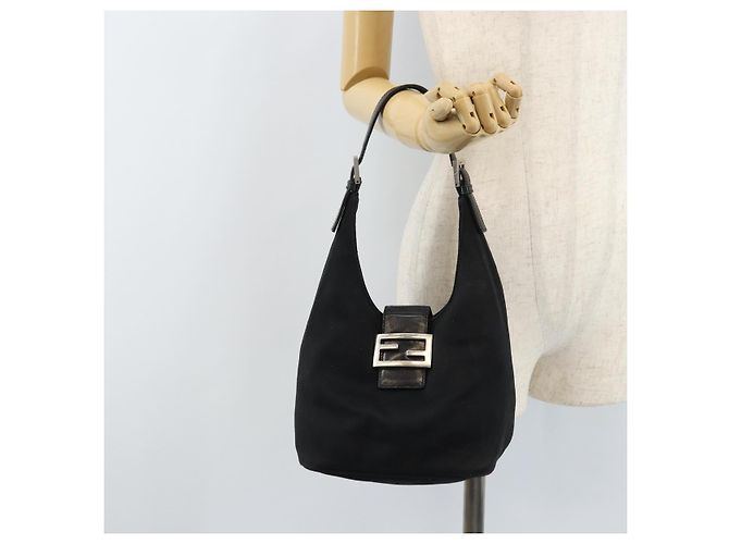 FENDI Hand Bag Nylon Black Silver - vista 23
