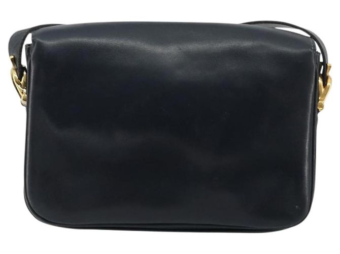 Céline CELINE Horse Carriage Shoulder Bag Leather Navy Gold - vista 3