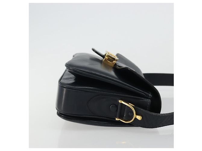 Céline CELINE Horse Carriage Shoulder Bag Leather Navy Gold - vista 4