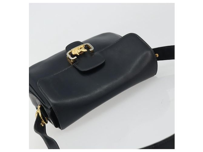Céline CELINE Horse Carriage Shoulder Bag Leather Navy Gold - vista 6