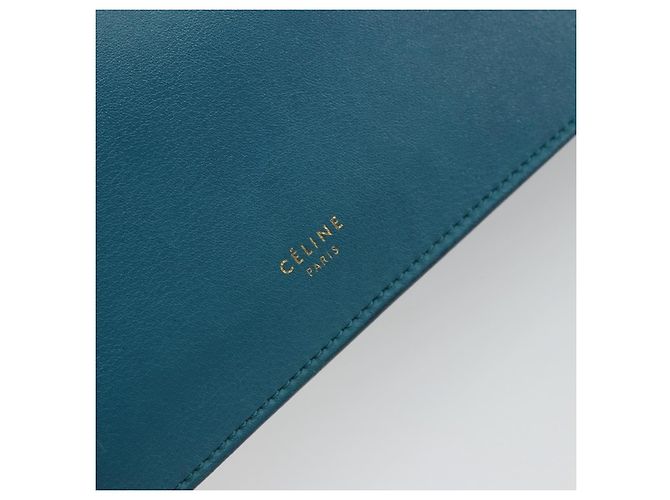 Céline CELINE Mini Clasp Shoulder Bag Leather Blue Gold - vista 14