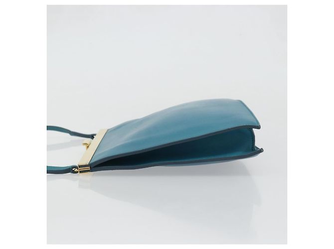 Céline CELINE Mini Clasp Shoulder Bag Leather Blue Gold - vista 5