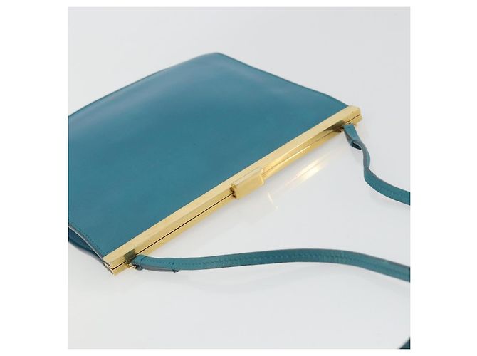 Céline CELINE Mini Clasp Shoulder Bag Leather Blue Gold - vista 6