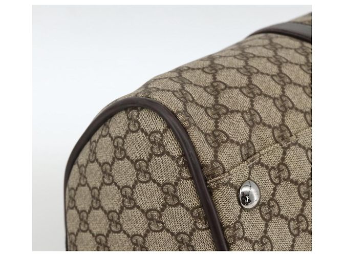 GUCCI GG Supreme Boston Bag PVC Brown Silver 108793 - vista 11