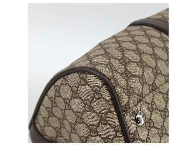 GUCCI GG Supreme Boston Bag PVC Brown Silver 108793 - vista 13