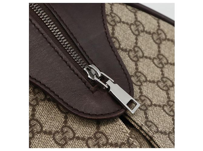 GUCCI GG Supreme Boston Bag PVC Brown Silver 108793 - vista 14