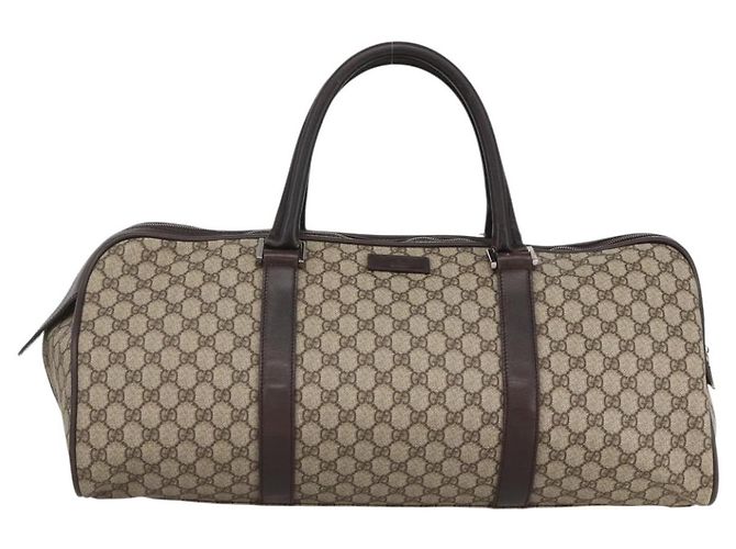 GUCCI GG Supreme Boston Bag PVC Brown Silver 108793 - vista 2