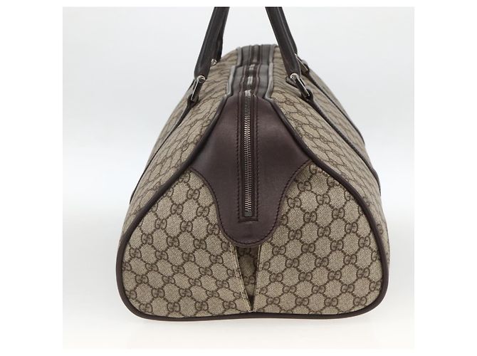 GUCCI GG Supreme Boston Bag PVC Brown Silver 108793 - vista 4