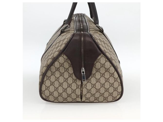 GUCCI GG Supreme Boston Bag PVC Brown Silver 108793 - vista 5