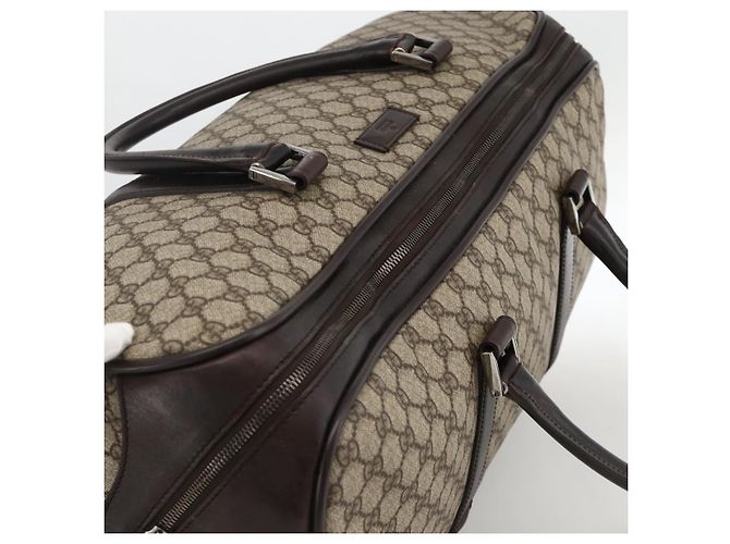 GUCCI GG Supreme Boston Bag PVC Brown Silver 108793 - vista 6