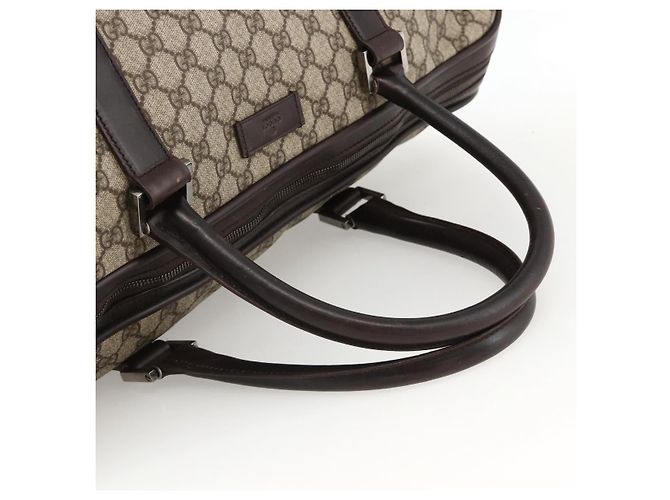 GUCCI GG Supreme Boston Bag PVC Brown Silver 108793 - vista 7