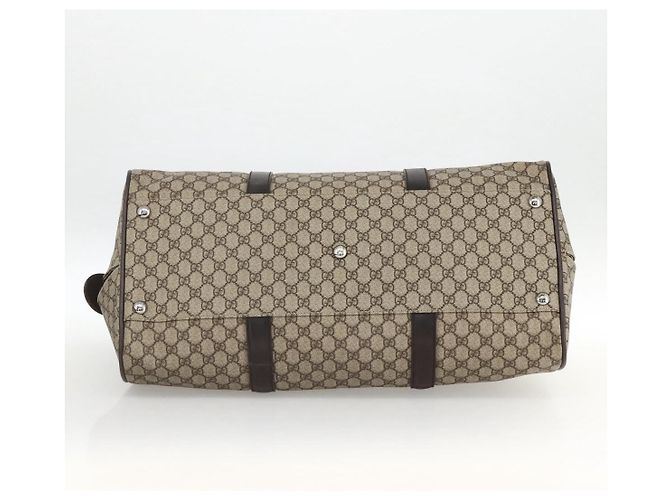 GUCCI GG Supreme Boston Bag PVC Brown Silver 108793 - vista 9