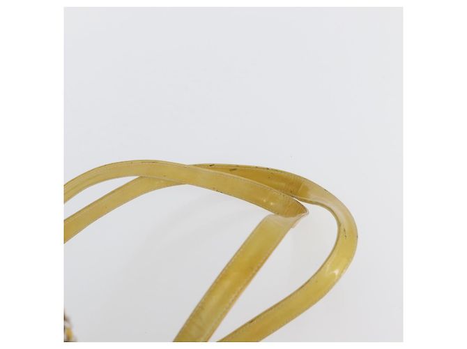 CHANEL Matelasse Backpack Patent leather Yellow Silver CC - vista 9