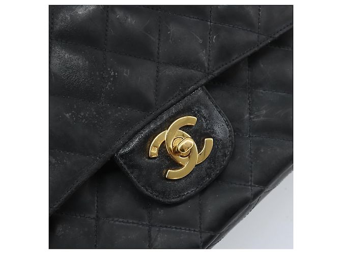 CHANEL Matelasse Chain Shoulder Bag Leather Black Gold CC - vista 16