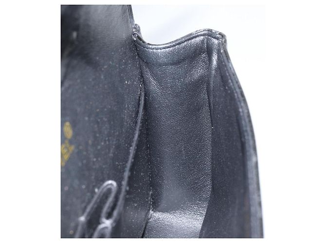 CHANEL Matelasse Chain Shoulder Bag Leather Black Gold CC - vista 22
