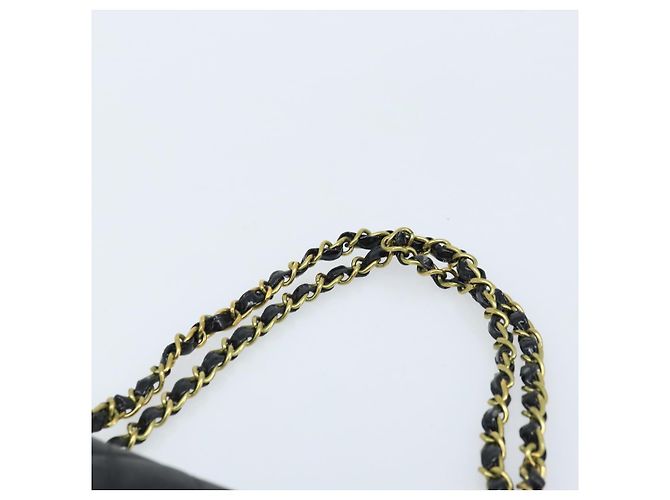 CHANEL Matelasse Chain Shoulder Bag Leather Black Gold CC - vista 8