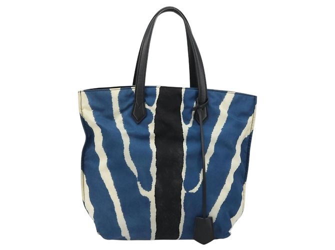 FENDI Tote Bag Nylon Blue Silver - vista 2