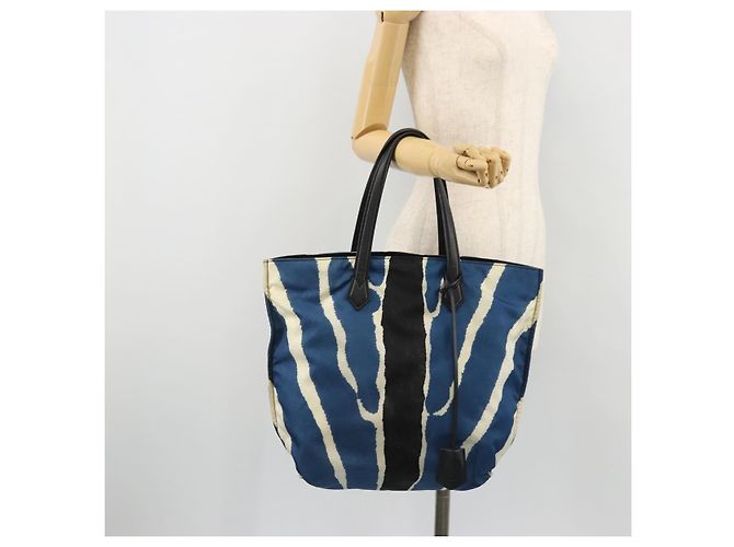 FENDI Tote Bag Nylon Blue Silver - vista 23