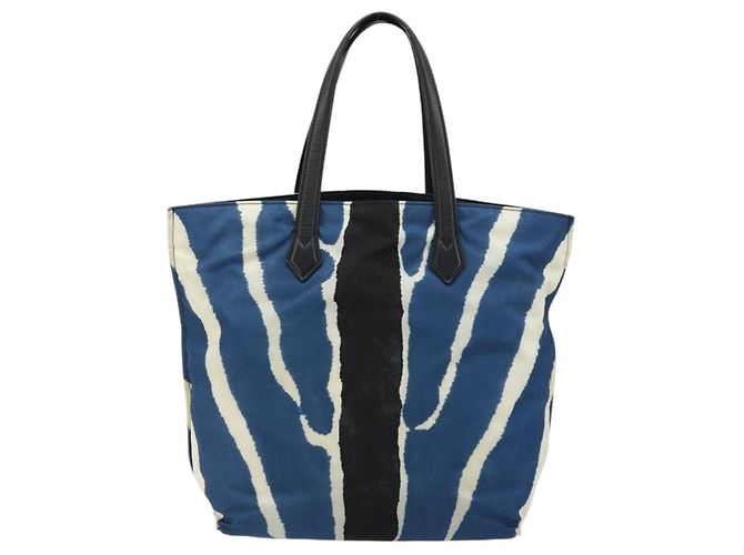 FENDI Tote Bag Nylon Blue Silver - vista 3