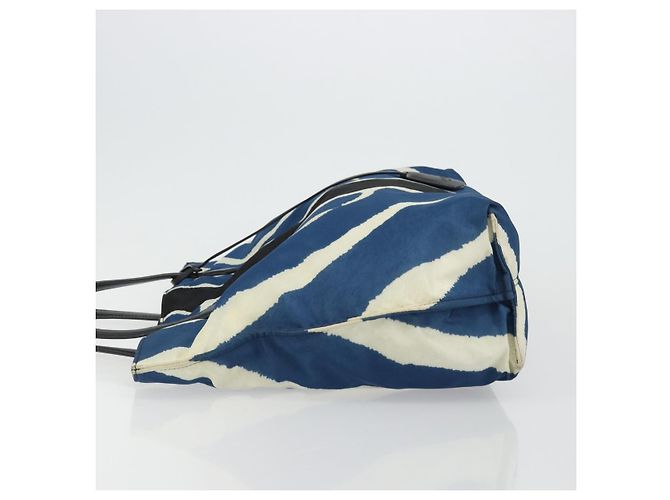 FENDI Tote Bag Nylon Blue Silver - vista 5
