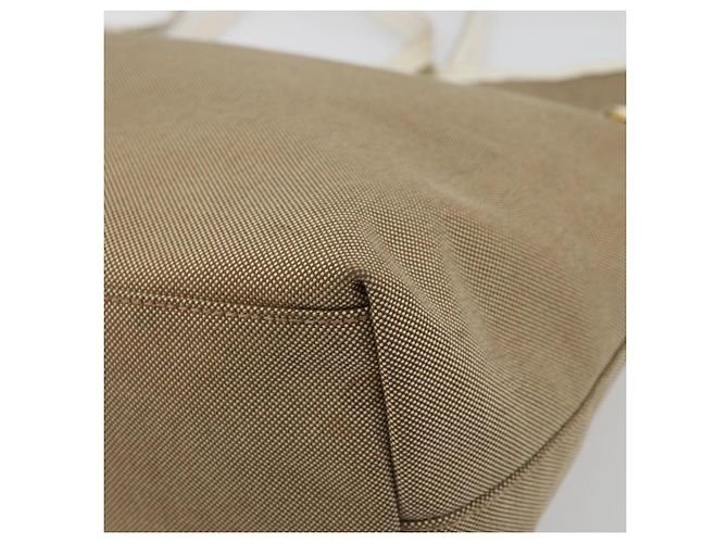 PRADA Tote Bag Canvas Beige Gold - vista 12