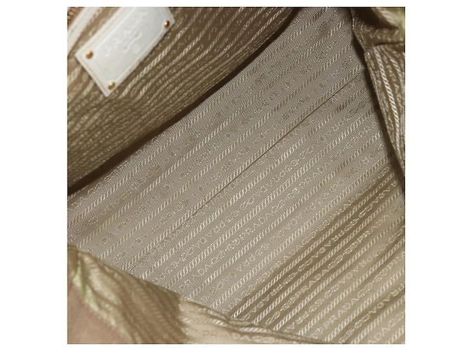 PRADA Tote Bag Canvas Beige Gold - vista 18