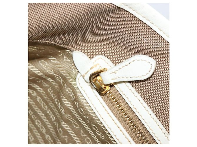 PRADA Tote Bag Canvas Beige Gold - vista 21