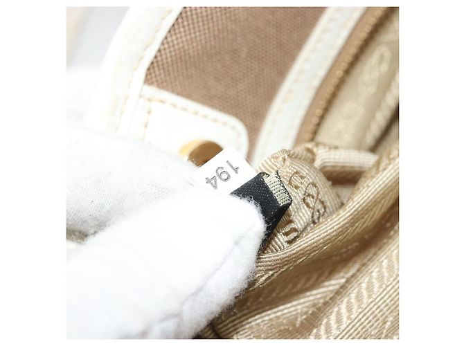 PRADA Tote Bag Canvas Beige Gold - vista 23