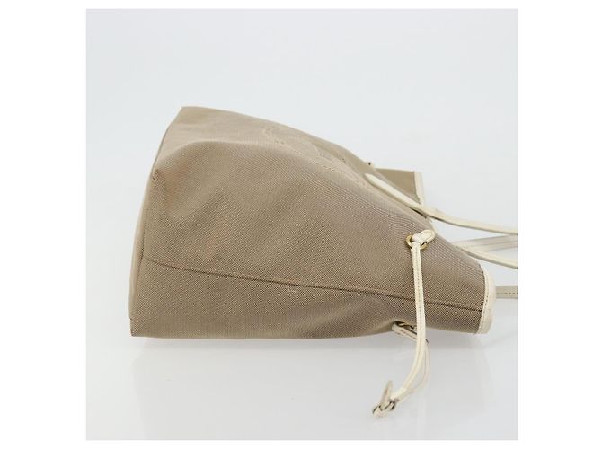 PRADA Tote Bag Canvas Beige Gold - vista 4