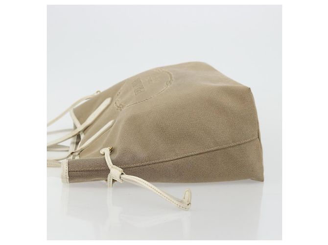PRADA Tote Bag Canvas Beige Gold - vista 5