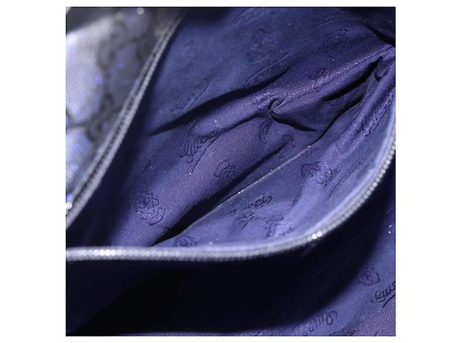 GUCCI GG Implementation Shoulder Bag PVC Purple Silver 201732 - vista 20