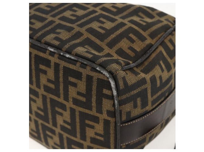 FENDI Zucca Canvas Vanity Hand Bag Brown Black - vista 13