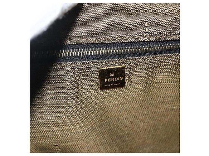 FENDI Zucca Canvas Vanity Hand Bag Brown Black - vista 16