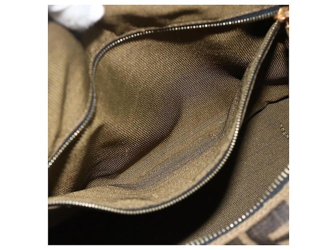 FENDI Zucca Canvas Vanity Hand Bag Brown Black - vista 21