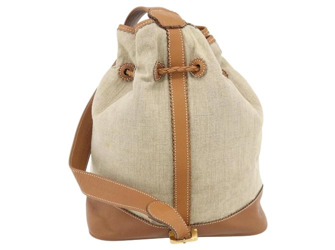 LOEWE Purse Shoulder Bag Canvas Beige Gold - vista 2