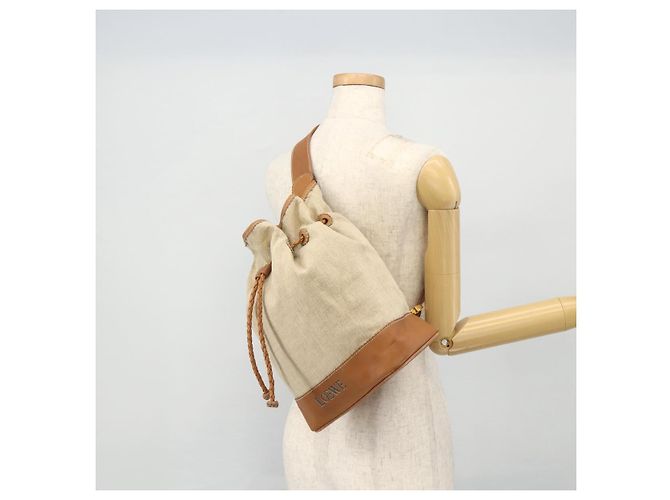 LOEWE Purse Shoulder Bag Canvas Beige Gold - vista 22