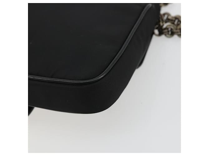 PRADA Chain Shoulder Bag Nylon Brown Silver - vista 12