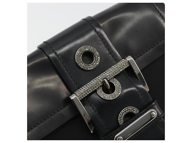 PRADA Chain Shoulder Bag Nylon Brown Silver - vista 14