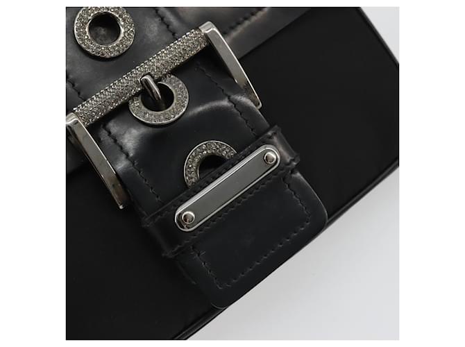 PRADA Chain Shoulder Bag Nylon Brown Silver - vista 15