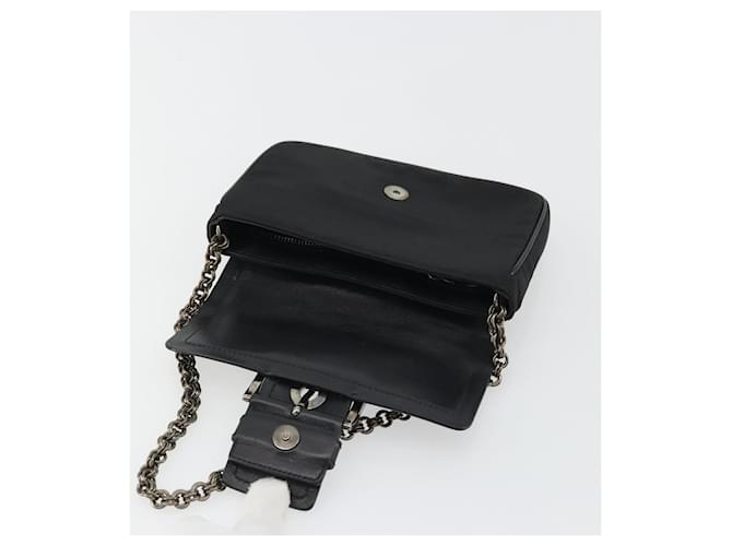 PRADA Chain Shoulder Bag Nylon Brown Silver - vista 16