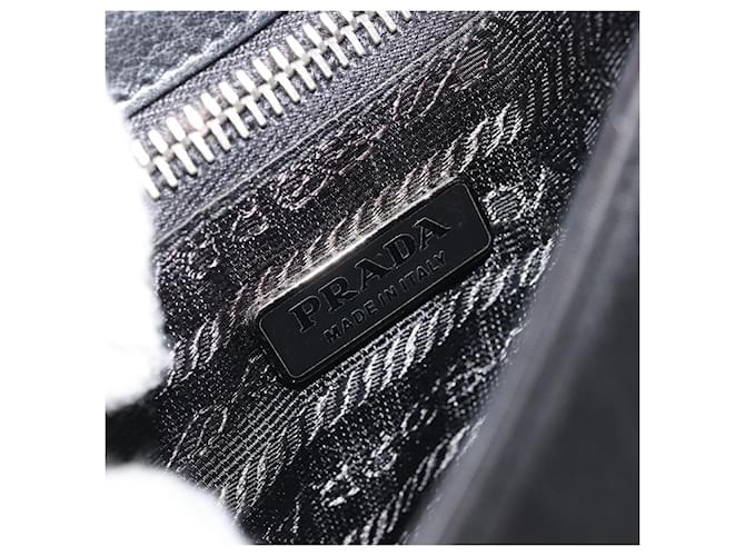 PRADA Chain Shoulder Bag Nylon Brown Silver - vista 17